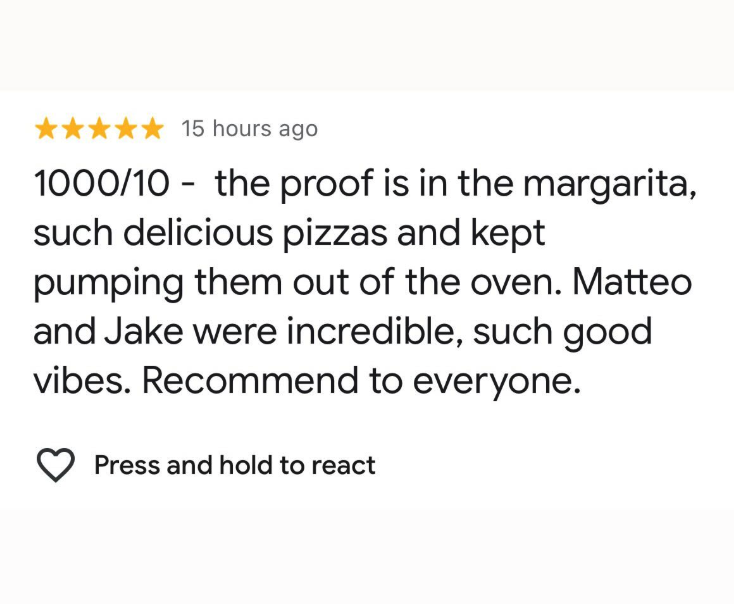 Recensione di un cliente Antimo Pizza Chef 1