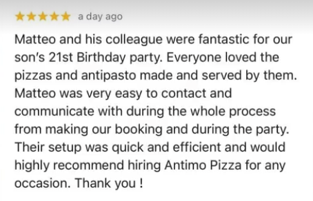 Recensione di un cliente Antimo Pizza Chef 3